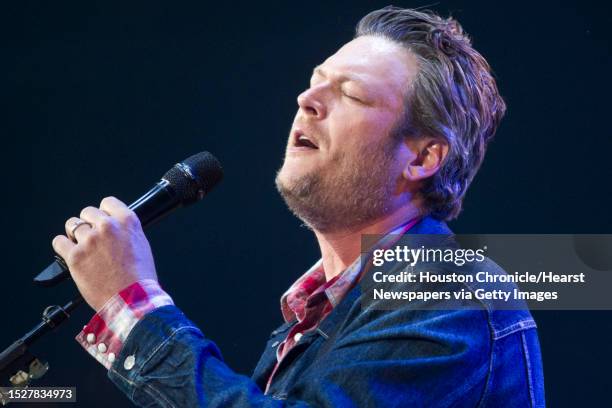 Blake Shelton performs at Reliant Stadium during the Houston Livestock Show and Rodeo, Thursday, March 20 in Houston.