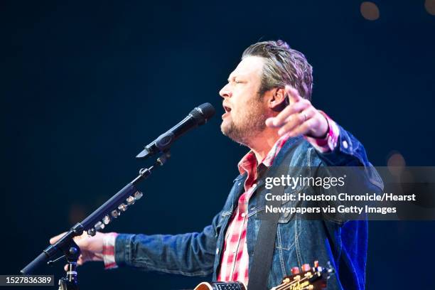 Blake Shelton performs at Reliant Stadium during the Houston Livestock Show and Rodeo, Thursday, March 20 in Houston.