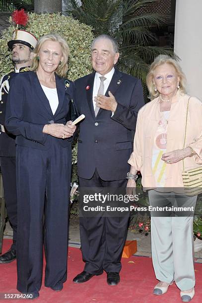 Count Rudi, Rudolf zu Schoenburg-Glauchau and Ana Gamazo attend the homage to Count Rudi in his 80th birthday on September 25, 2012 in Marbella,...
