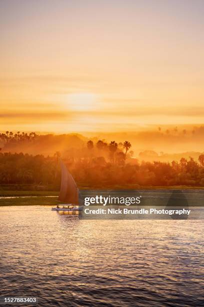 felucca, luxor, egypt. - nile river stock pictures, royalty-free photos & images
