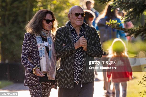 Diane Von Furstenberg, chairman and founder of Diane Von Furstenberg Studio LP, left, and Barry Diller, chairman and chief executive officer of...