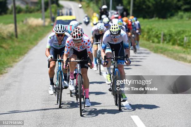 Alexey Lutsenko of Kazakhstan and Astana Qazaqstan Team, Neilson Powless of The United States and Team EF Education-EasyPost - Polka Dot Mountain...