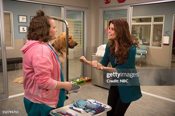 Clean-Smelling Pirate" Episode 103 -- Pictured: Betsy Sodaro as Angela, JoAnna Garcia Swisher as Dorothy Crane --