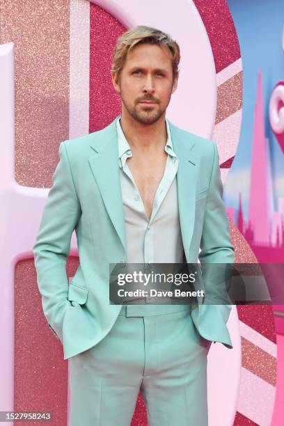 Ryan Gosling attends the European Premiere of "Barbie" at Cineworld Leicester Square on July 12, 2023 in London, England.