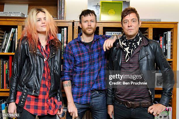 Alison Mosshart, Jamie Hince of The Kills and Kenneth Cappello attend the 'Dream and Drive' signing on September 26, 2012 in London, England.Ê