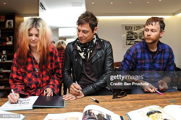 Alison Mosshart, Jamie Hince of The Kills and Kenneth Cappello attend the 'Dream and Drive' signing on September 26, 2012 in London, England.Ê