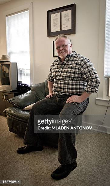 Kirk Bloodsworth talks to AFP during an interview in his apartment in Mount Rainier, Maryland on September 26, 2012. Kirk Bloodsworth is the first...