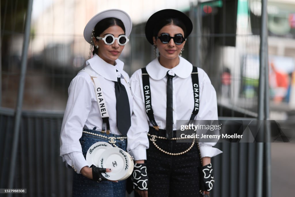 Snehal and Jyoti Babani seen outside Chanel show wearing round