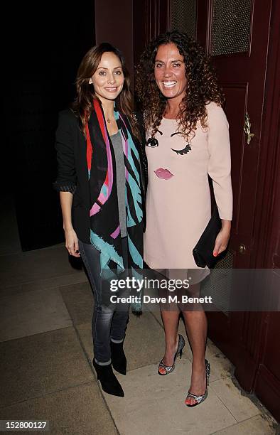 Natalie Imbruglia and Tara Smith attend a party celebrating the UK launch of Tara Smith Vegan Haircare at Sketch on September 26, 2012 in London,...