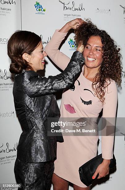 Anna Friel and Tara Smith attend a party celebrating the UK launch of Tara Smith Vegan Haircare at Sketch on September 26, 2012 in London, England.