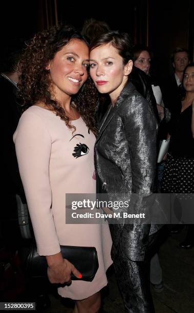 Tara Smith and Anna Friel attend a party celebrating the UK launch of Tara Smith Vegan Haircare at Sketch on September 26, 2012 in London, England.