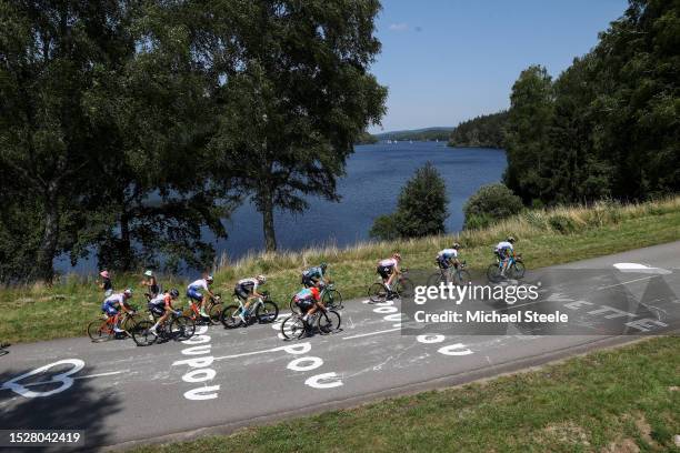 Neilson Powless of The United States and Team EF Education-EasyPost - Polka Dot Mountain Jersey, Matej Mohoric of Slovenia and Team Bahrain...