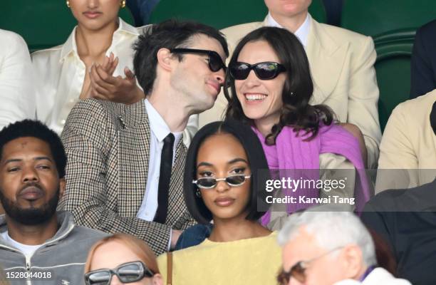 Tom Sturridge and Alexa Chung attend day seven of the Wimbledon Tennis Championships at the All England Lawn Tennis and Croquet Club on July 09, 2023...