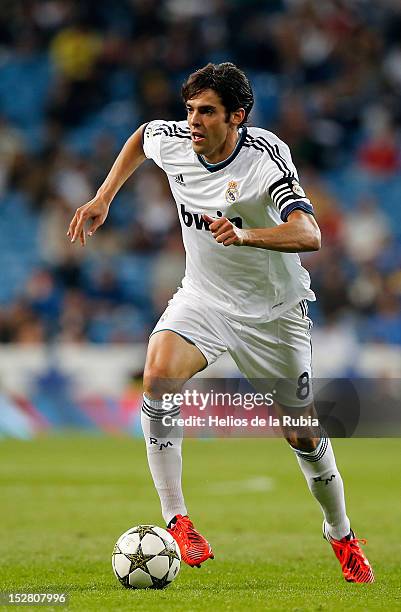 Ricardo Kaka of Real Madrid in action during the Santiago Bernabeu Trophy match between Real Madrid and Millonarios CF at Santiago Bernabeu stadium...