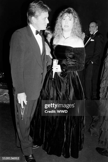 Michael Douglas and Diandra Luker attend an event at Lincoln Center in New York City on September 27, 1994.