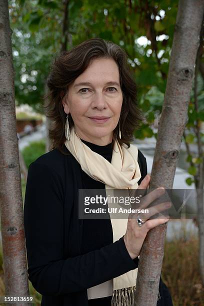 Louise Erdrich, American writer poses during portrait session held on September 23, 2012 in Paris, France.