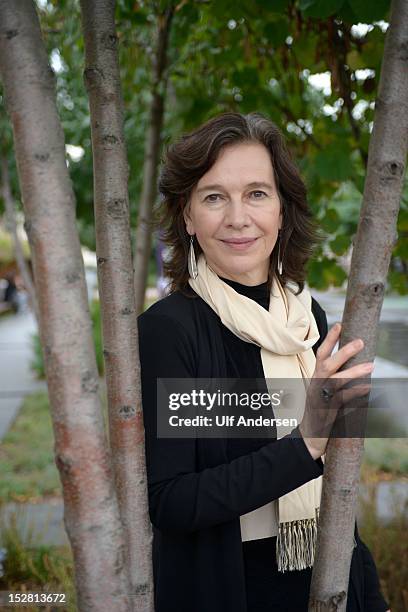 Louise Erdrich, American writer poses during portrait session held on September 23, 2012 in Paris, France.