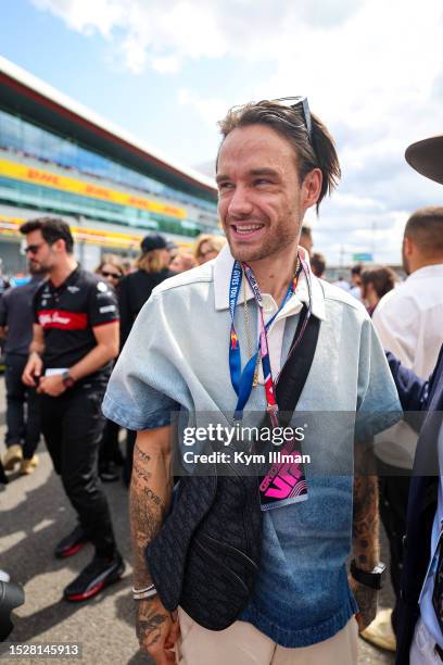 English singer Liam Payne during the F1 Grand Prix of Great Britain at Silverstone Circuit on July 9, 2023 in Northampton, United Kingdom.