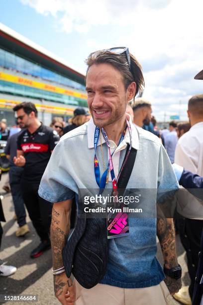 English singer Liam Payne during the F1 Grand Prix of Great Britain at Silverstone Circuit on July 9, 2023 in Northampton, United Kingdom.