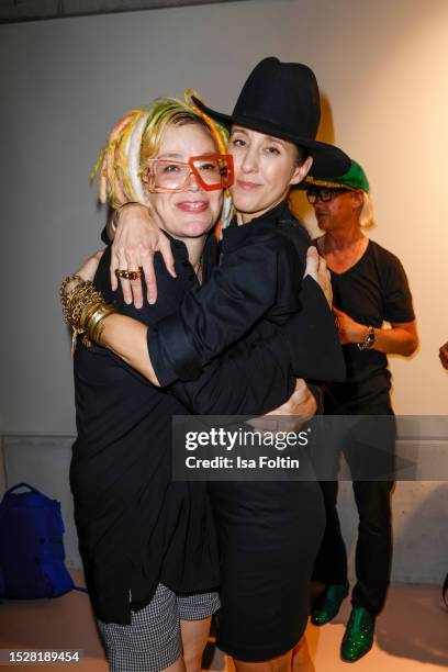 Lana Wachowski and Fashion Designer Esther Perbandt at the fashion presentation for Esther Perbandt x AchtBerlin 'Concrete Jungle' during the Berlin...
