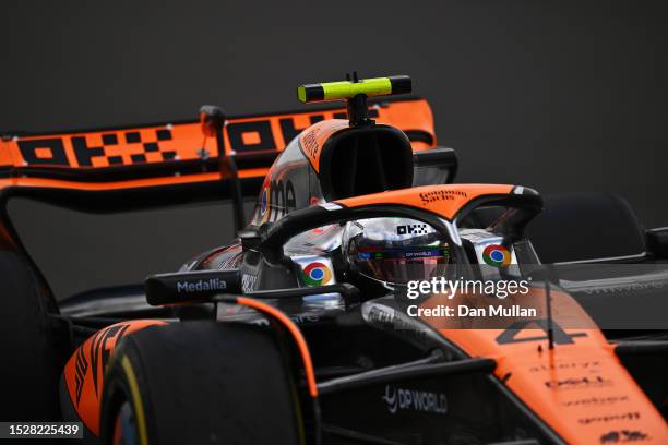 Lando Norris of Great Britain driving the McLaren MCL60 Mercedes during the F1 Grand Prix of Great Britain at Silverstone Circuit on July 09, 2023 in...