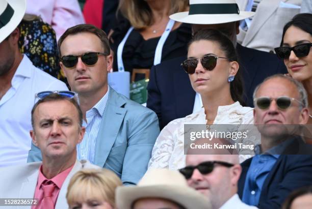 Jordan Spieth and Annie Verret attend day seven of the Wimbledon Tennis Championships at the All England Lawn Tennis and Croquet Club on July 09,...