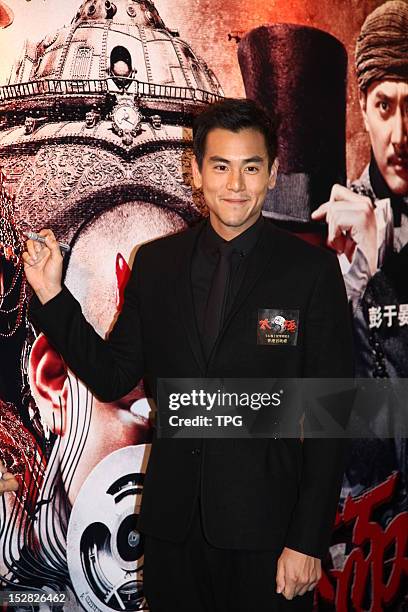 Eddie Peng attends press conference of Taichi 0 on September 26, 2012 in Hong Kong, China.