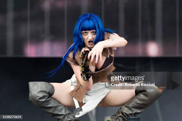 Ashton Nicole Casey, known professionally as Ashnikko, performs on stage on the third day of the TRNSMT Festival 2023 at Glasgow Green on July 09,...