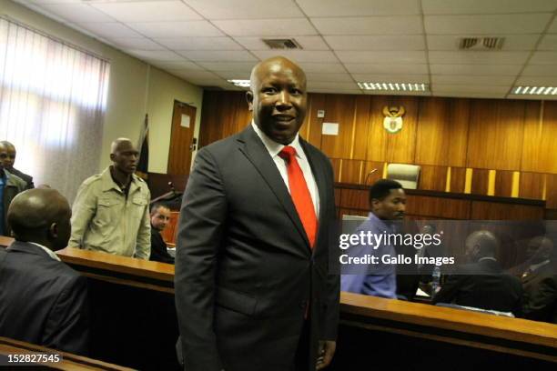 Expelled ANC Youth League President Julius Malema appears in the Polokwane Magistrate's Court where he is facing money-laundering charges allegedly...