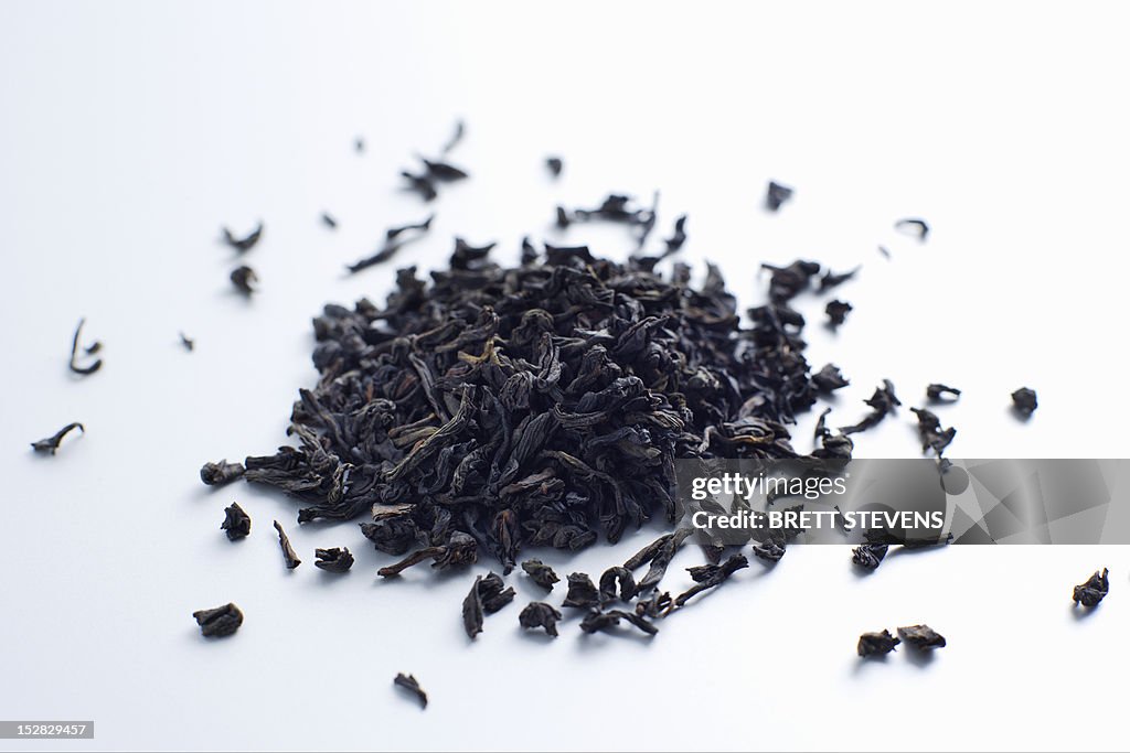 Close up of pile of tea leaves