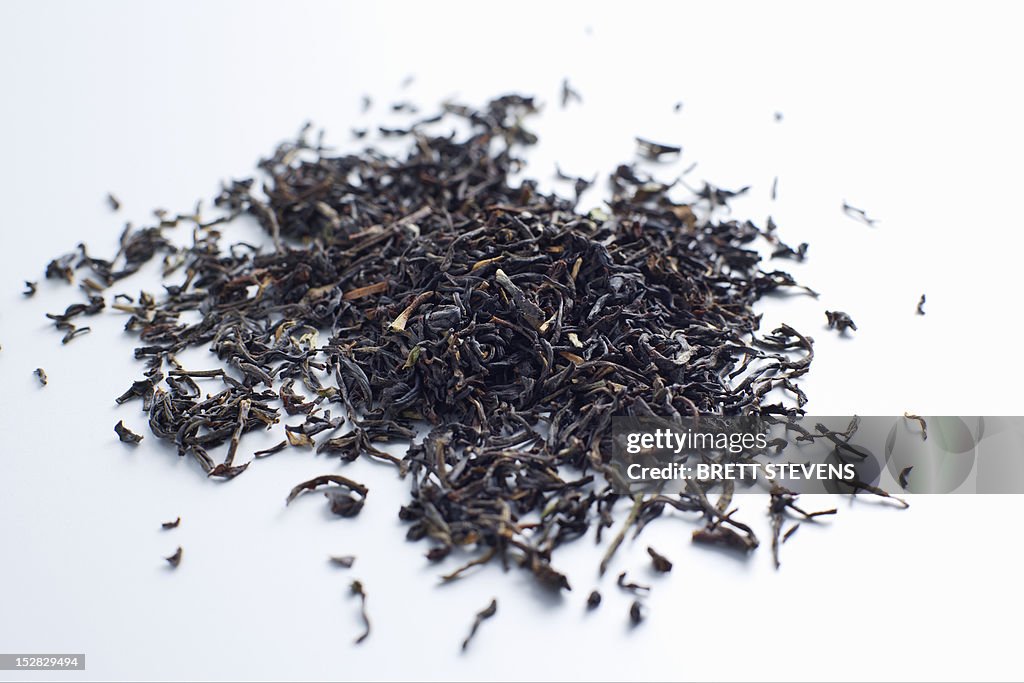 Close up of pile of tea leaves