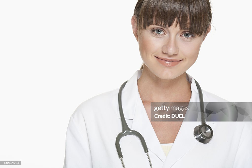 Smiling doctor wearing stethoscope