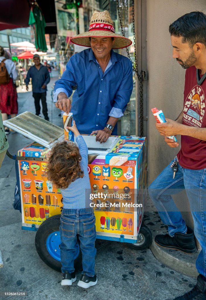 Hot weather in downtown Los Angeles