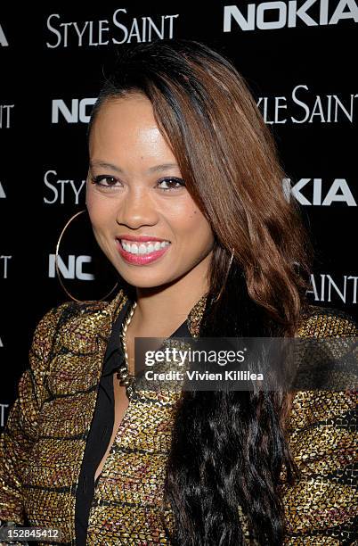 Fashion designer Anya Ayoung-Chee attends Nokia Joins With StyleSaint To Celebrate The Launch Of The Mobile Fashion App on September 26, 2012 in Los...