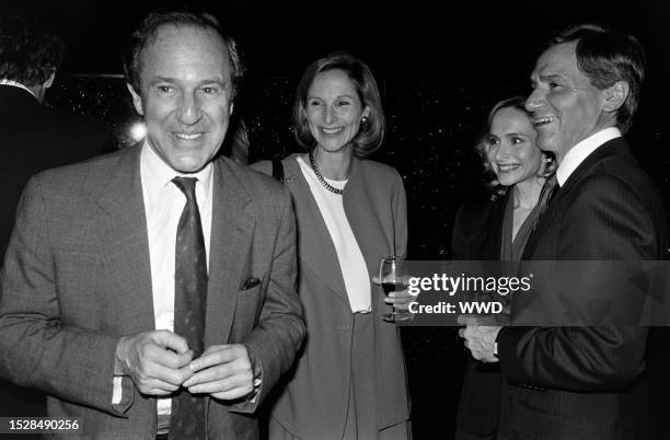Mort Zuckerman, Amanda Burden, Francesca Stanfill, and Peter Tufo attend an event at the Four Seasons, a restaurant n New York City, on April 14,...