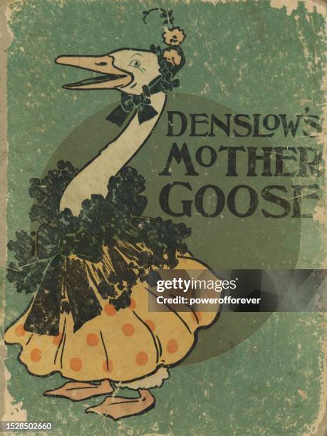 mother goose by william wallace denslow - circa 1901 - nursery rhyme stock illustrations