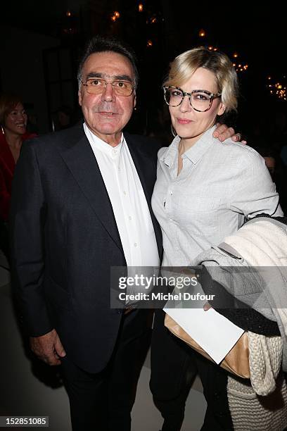 Alain Hivelin and his daughter attend the Balmain Spring / Summer 2013 show as part of Paris Fashion Week at Grand Hotel Intercontinental on...