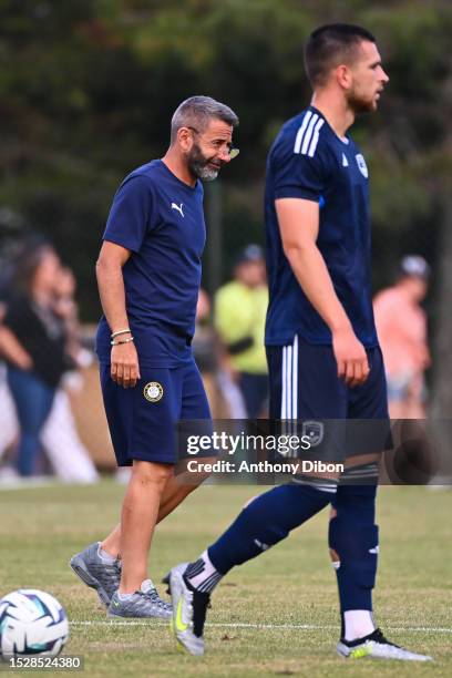 Nicolas USAI coach of Pau during the friendly match between Girondins de Bordeaux and Pau FC on July 12, 2023 in La Teste-de-Buch, France.