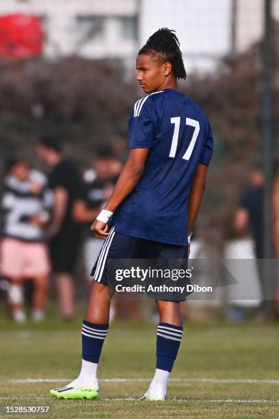 Lenny PIRRINGUEL of Bordeaux during the friendly match between Girondins de Bordeaux and Pau FC on July 12, 2023 in La Teste-de-Buch, France.