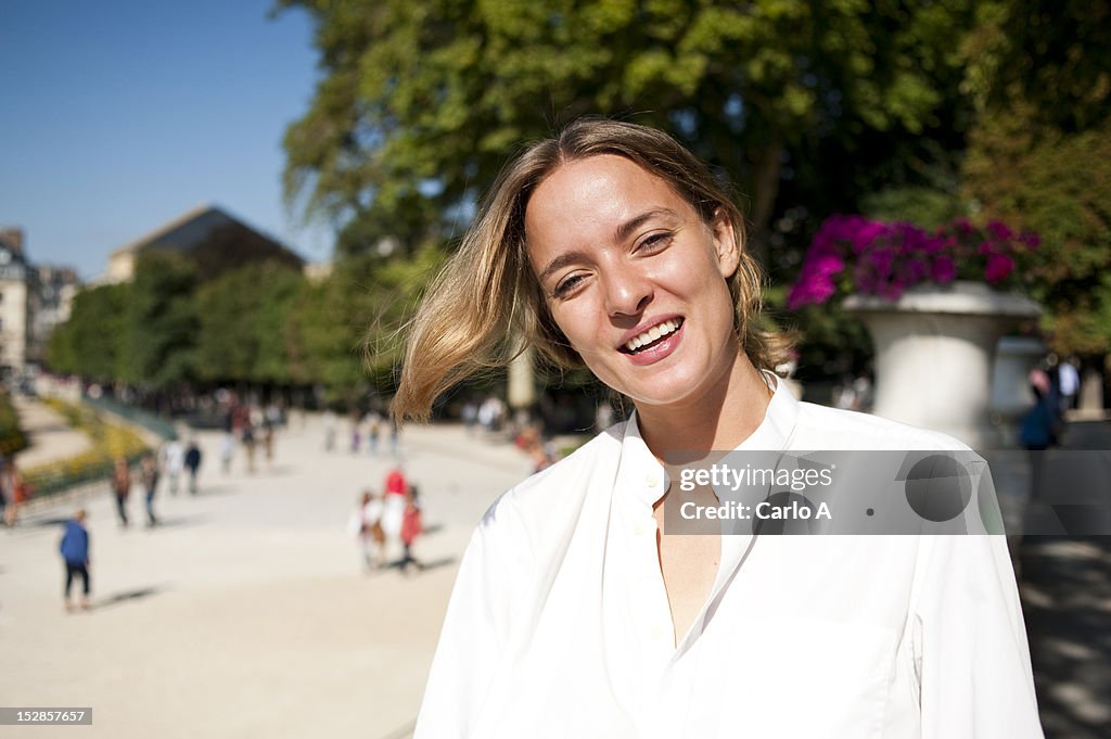 Woman smiling