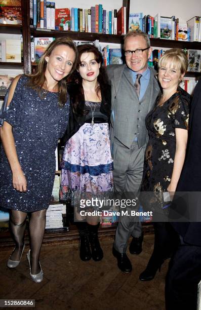 Allie Esiri, Helena Bonham Carter, Harry Enfield and Rachel Kelly attend the launch of 'iF: A Treasury of Poems for Almost Every Possibility' at...
