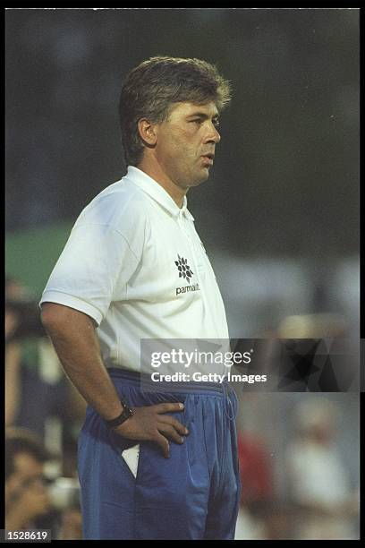 Portrait of Ancelotti the manager of Parma taken during the tour match between Middlesbrough and Parma in Italy. Mandatory Credit: Steve...