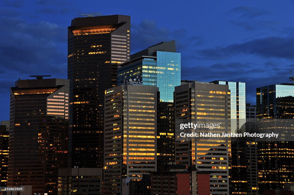 Evening skyscrapers