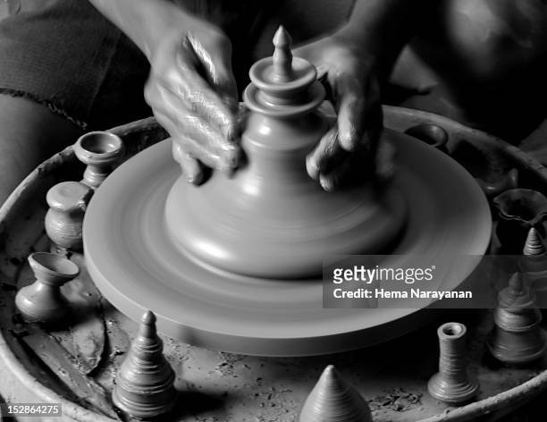 making pottery - hema narayanan stock pictures, royalty-free photos & images