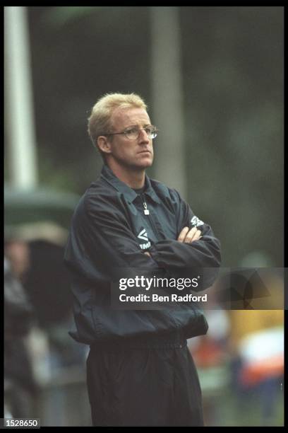 Tommy Burns the manager of Celtic watches his team from the sidelines during the pre-season freindly against Govda. Mandatory Credit: Ben...