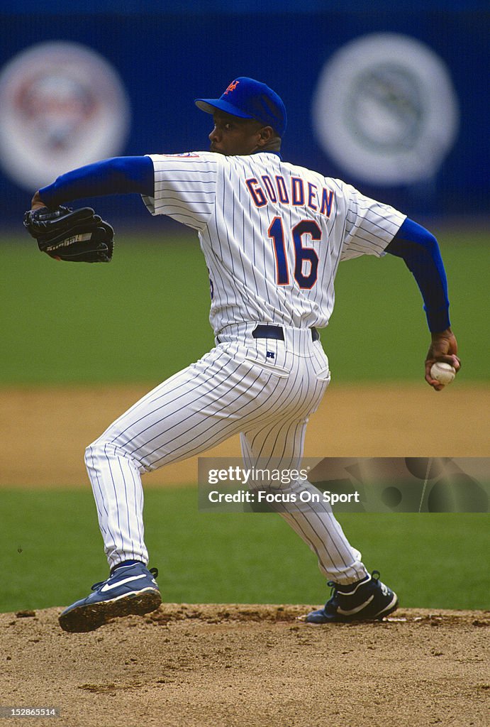 Gooden Pitcher Dwight Gooden of the New York Mets pitches during an Major ...