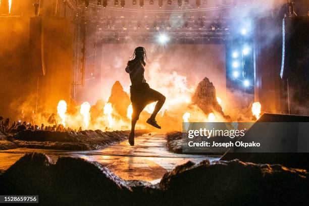 Travis Scott performs during day two of Wireless Festival 2023 at Finsbury Park on July 08, 2023 in London, England.