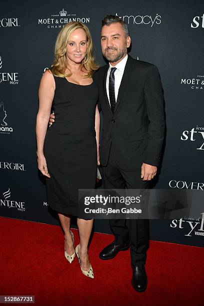 Yaz Hernandez and Edmundo Castillo attend Icons Of Style Gala Hosted By Vanidades at Mandarin Oriental Hotel on September 27, 2012 in New York City.