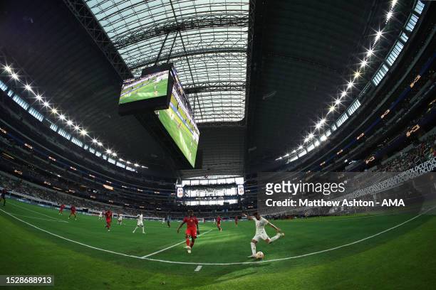 General view of match action inside the AT&T Stadium home of the Dallas Cowboys during the 2023 Concacaf Gold Cup Quarter Final match between Panama...