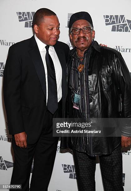 Wynton Marsalis and Garth Fagan attend BAM 30th Next Wave Gala at Skylight One Hanson on September 27, 2012 in New York City.